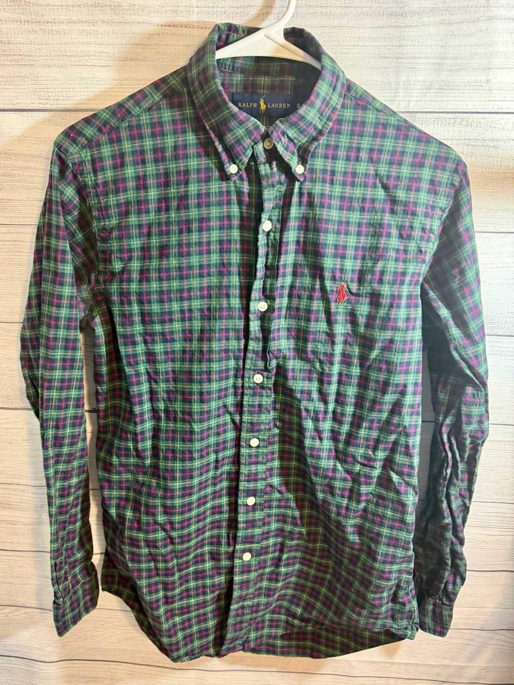 Polo by Ralph Lauren Green & Purple Plaid Button-Down Shirt